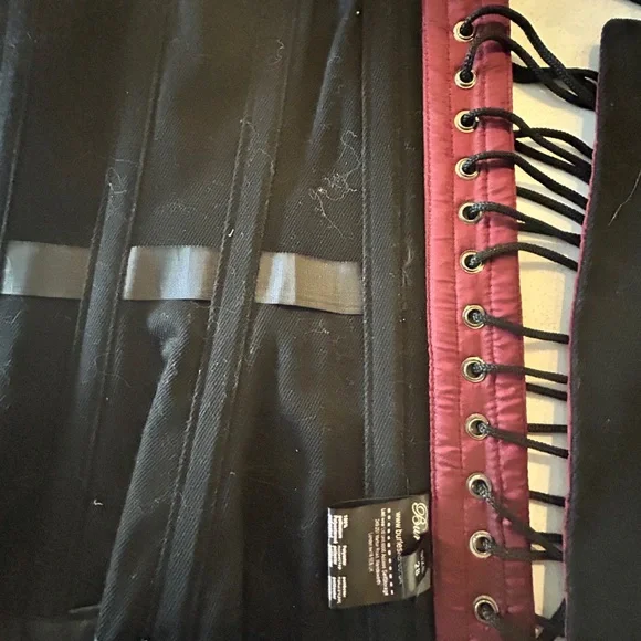 Burgundy and Black Corset - Picture 2 of 5